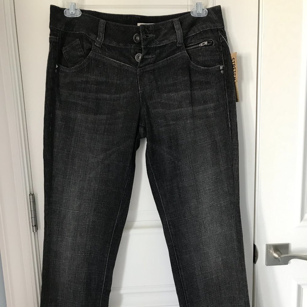 Gray denim stretch jeans